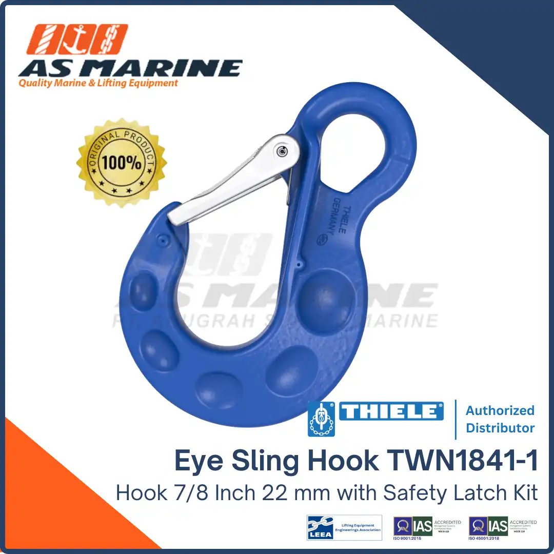 THIELE Eye Sling Hook / Kait / Gancu TWN 1841/1 22 mm 19 Ton with Safety Latch Kit
